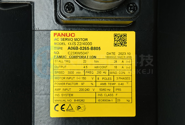 發那科外部軸電機A06B-0265-B805 αiS 22/4000